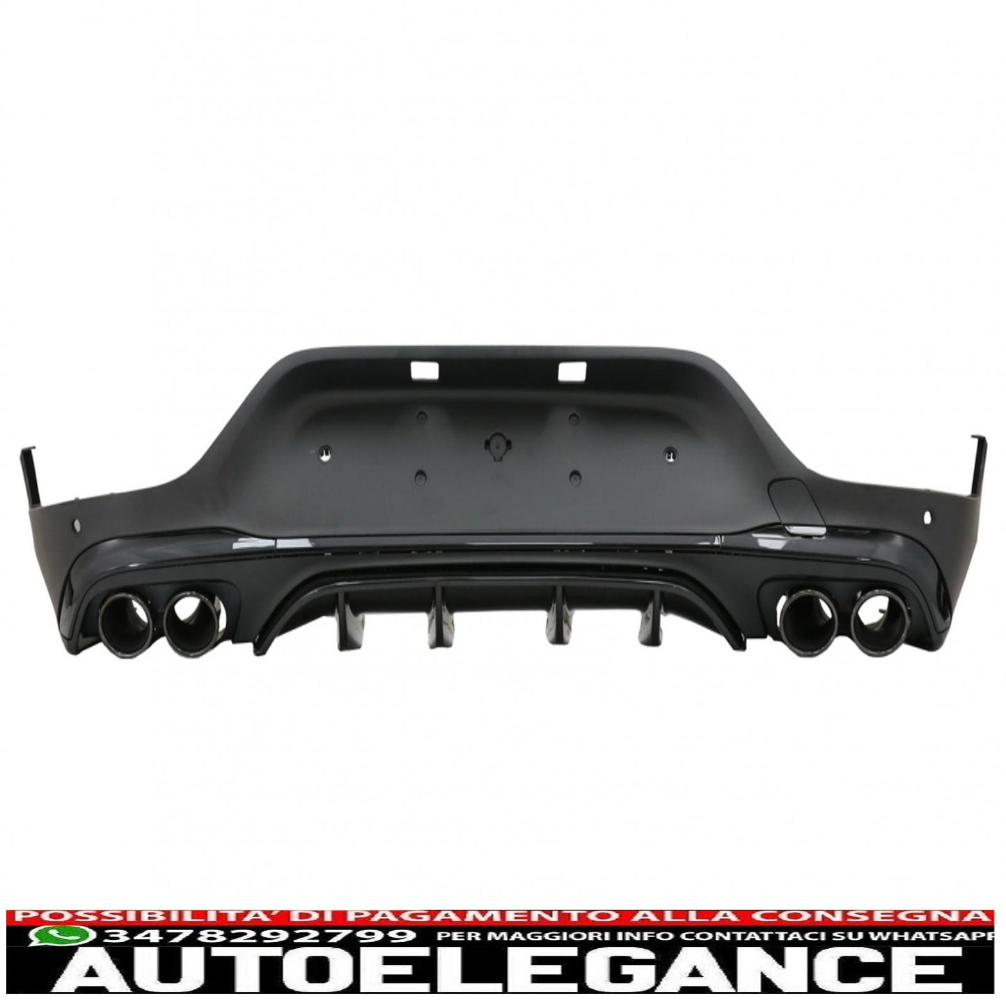 rear diffuser with black tailpipes suitable for mercedes glc coupe facelift c253 (2020-up) glc43 design night package 
