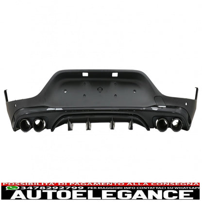 rear diffuser with black tailpipes suitable for mercedes glc coupe facelift c253 (2020-up) glc43 design night package 