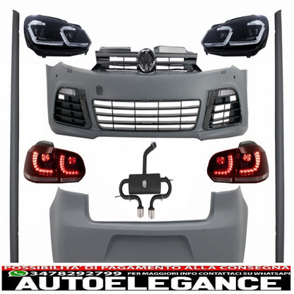 body kit suitable for vw golf vi 6 mk6 (2008-2013) design r20 with catback exhaust system 