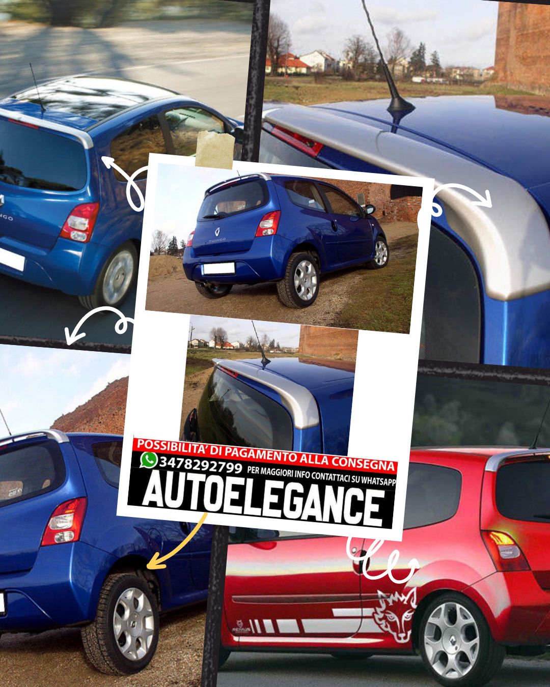 SPOILER STYLE GT  ADATTO PER RENAULT TWINGO 2 ( 2007-2014 )