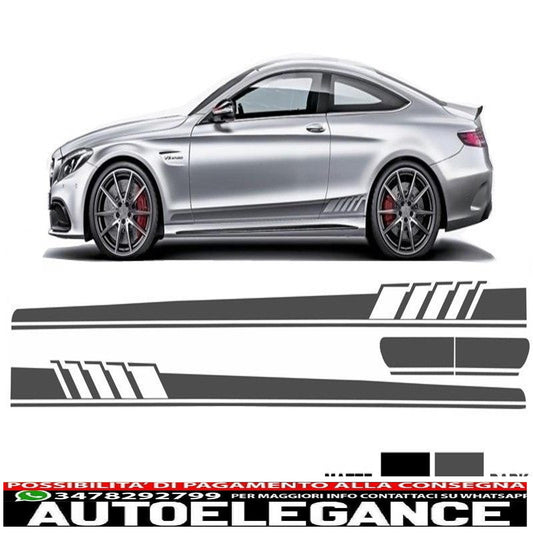 decalcomanie laterali adesivo in vinile grigio scuro adatto per mercedes classe c c205 coupe a205 cabriolet (2014-) c63 design