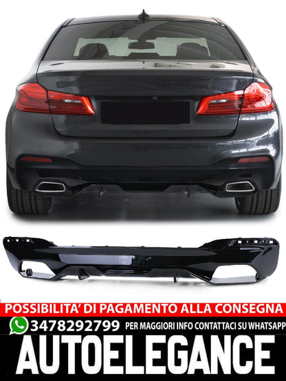 Diffusore posteriore Performance lucido aftermarket compatibile con BMW Serie 5 G30 G31 ab16 520 525 530 540