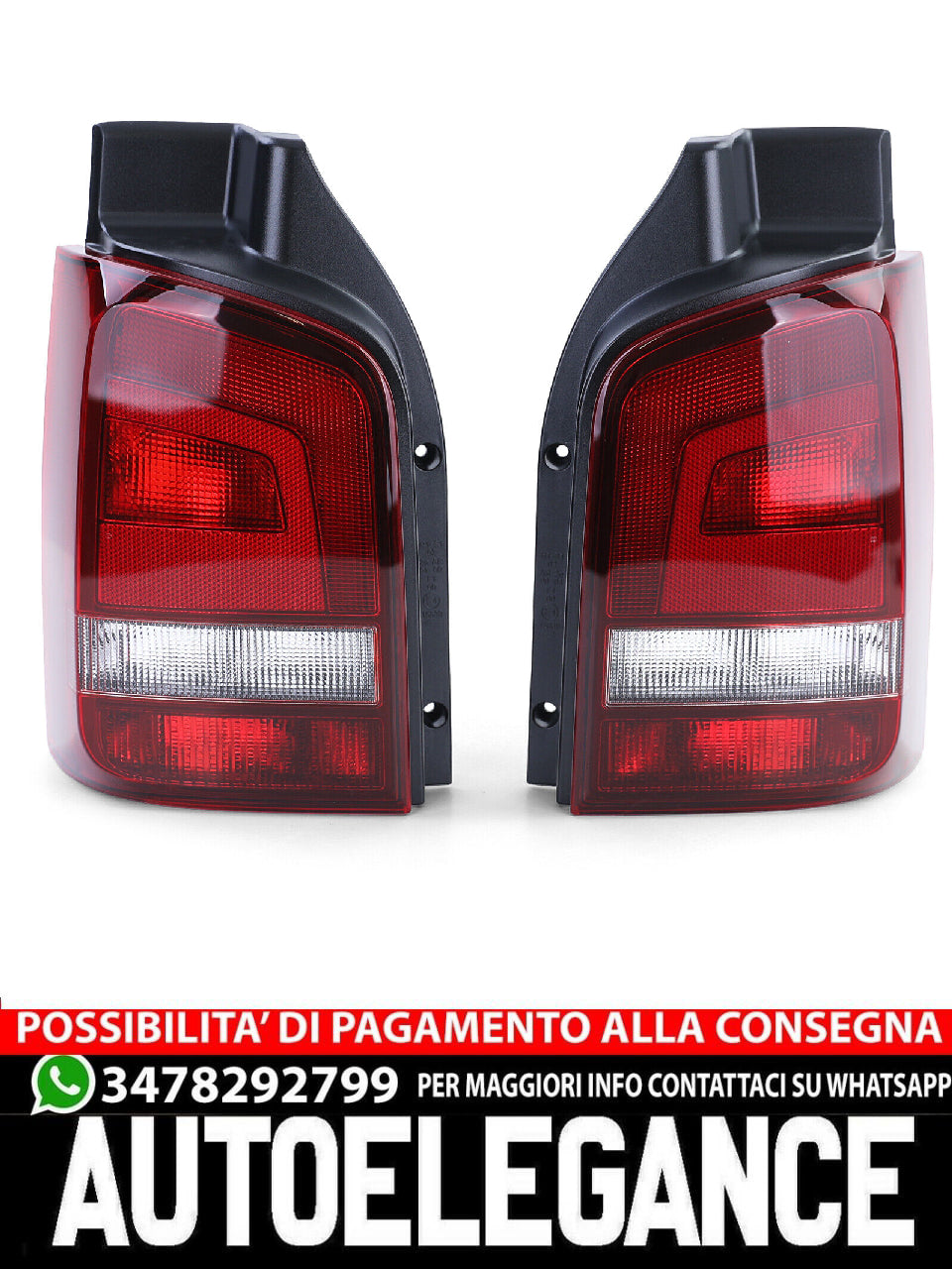 Set luci posteriori rosso fumo per VW T5.2 Facelift Bus Transporter Multivan 09-15