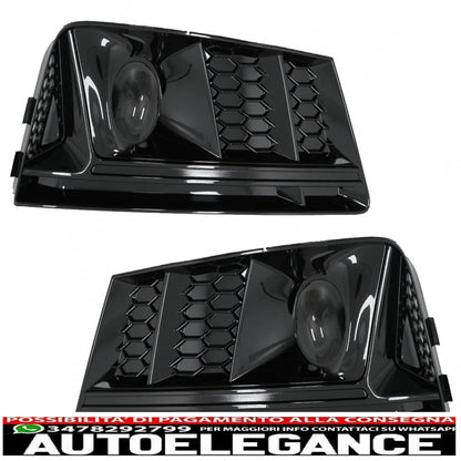 lower grill bumper covers ACC side grills suitable for audi a4 b9 sedan avant (2016-2018) rs4 design black edition 