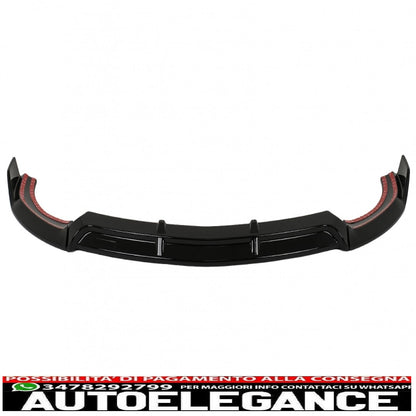 Front bumper lip suitable for mercedes e class w213 s213 c238 a238 (2016-2019) sport look piano black