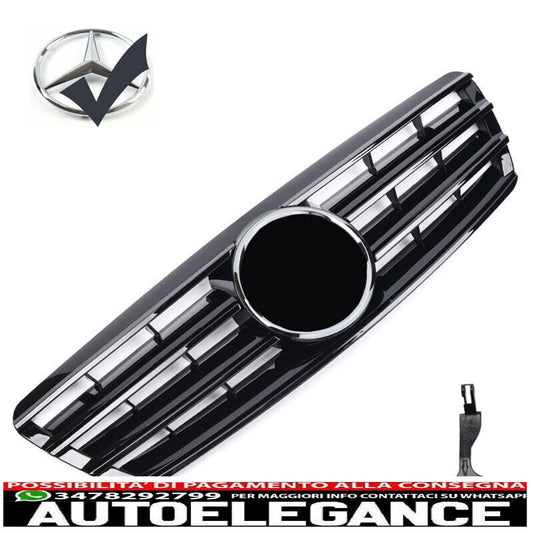 Griglia del radiatore sportiva per Mercedes W203 S203 nero lucido