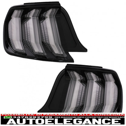 fanali posteriori full led adatti per ford mustang vi s550 (2015-2019) fumé trasparenti con luci di svolta sequenziali dinamiche