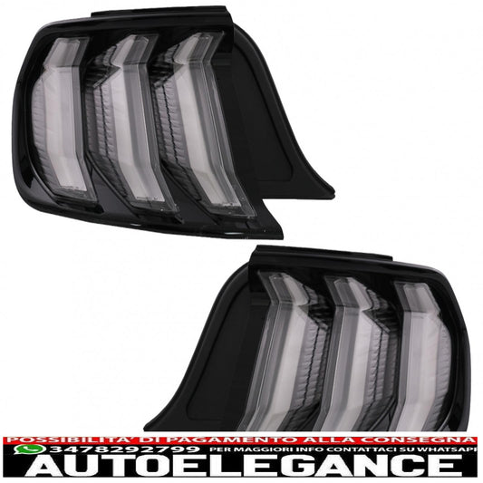 fanali posteriori full led adatti per ford mustang vi s550 (2015-2019) fumé trasparenti con luci di svolta sequenziali dinamiche
