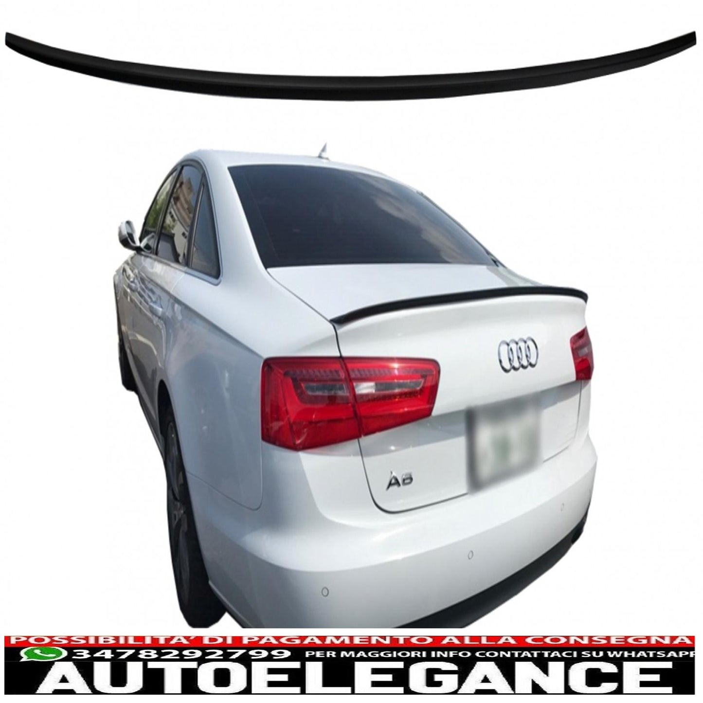trunk spoiler suitable for audi a6 c7 4g 4 doors (2011-2018) matt black