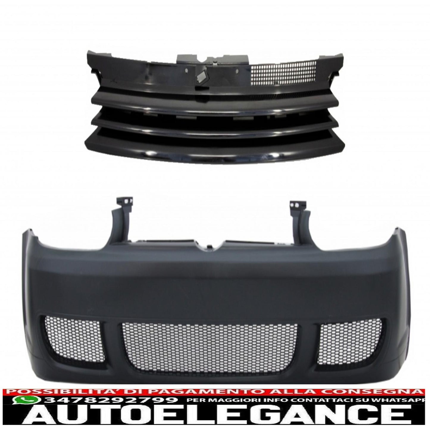 paraurti anteriore con griglia anteriore senza badge adatto per vw golf iv 4 mk4 (1997-2004) look r32