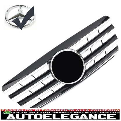 Sport radiator grille suitable for Mercedes W210 S210 E 1999-2002 black + chrome