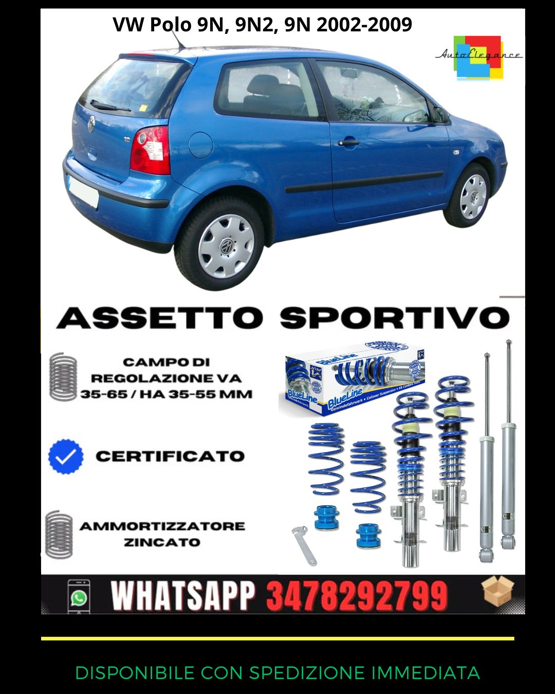 🔥Assetto sportivo ADATTO PER VW Polo 9N, 9N2, 9N3 2002-2009🔥