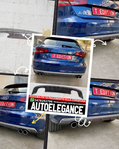 DIFFUSORE POSTERIORE adatto per A3 8V 12-16 TIPO S3 HATCHBACK