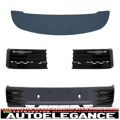 Front bumper additional spoiler with LED daytime running lights and roof spoiler, suitable for VW Transporter T6 (2016-up) Sportline design