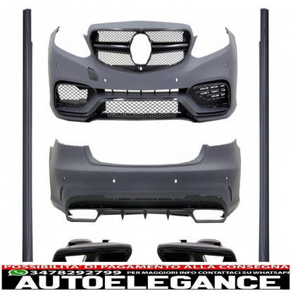 body kit suitable for mercedes e-class w212 restyling (2013-2016) with e63 a-design black exclusive edition exhaust tips
