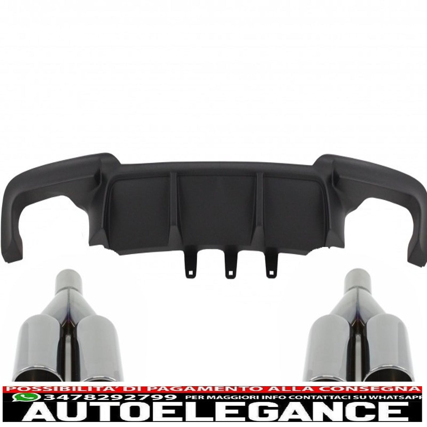 Double outlet air diffuser suitable for bmw 5 series f10 f11 (2011-2017) m sport design with black exhaust tips