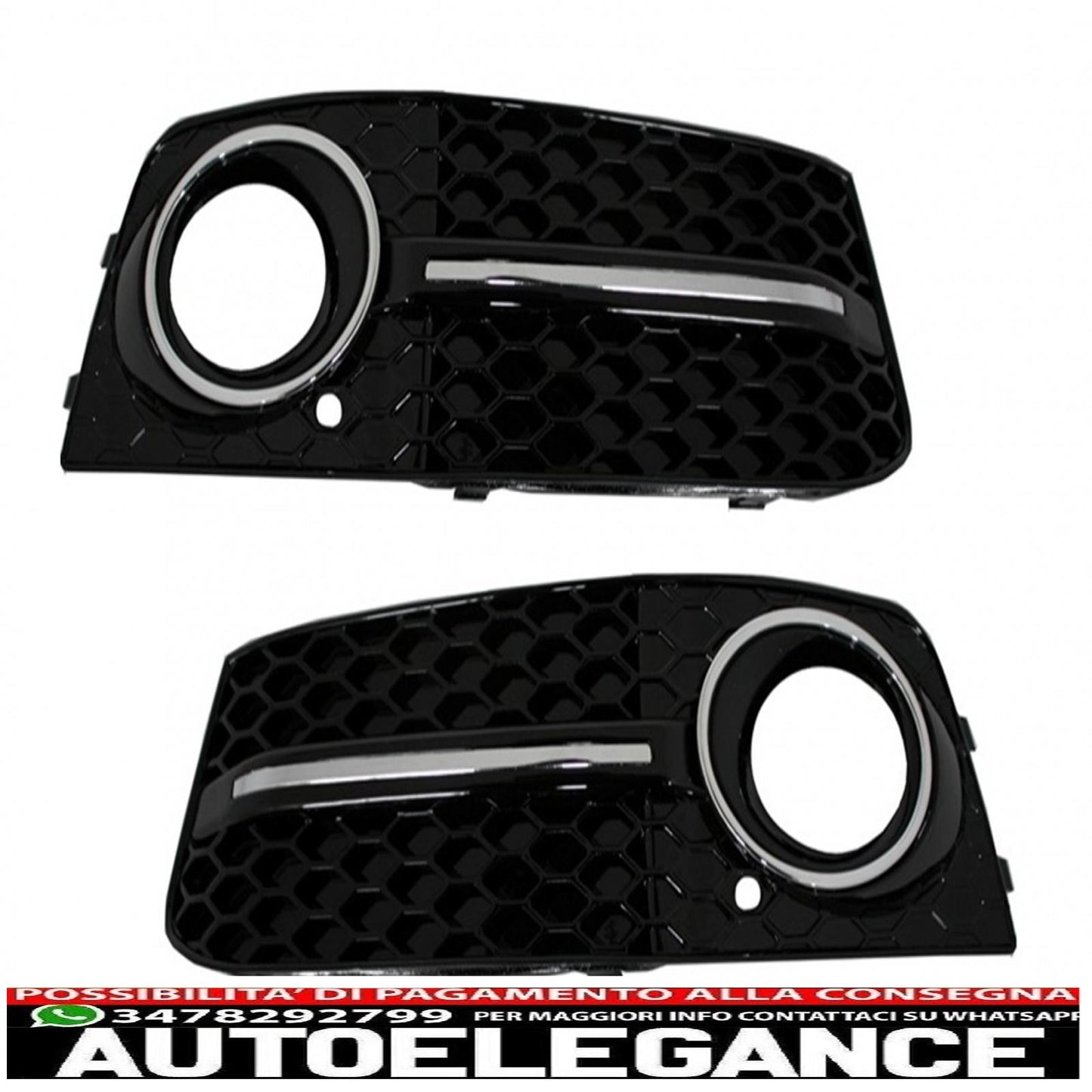 Copri fendinebbia griglie laterali adatte per audi a4 b8 8k (2007-2011) rs4 black edition AUTOELEGANCERICAMBI