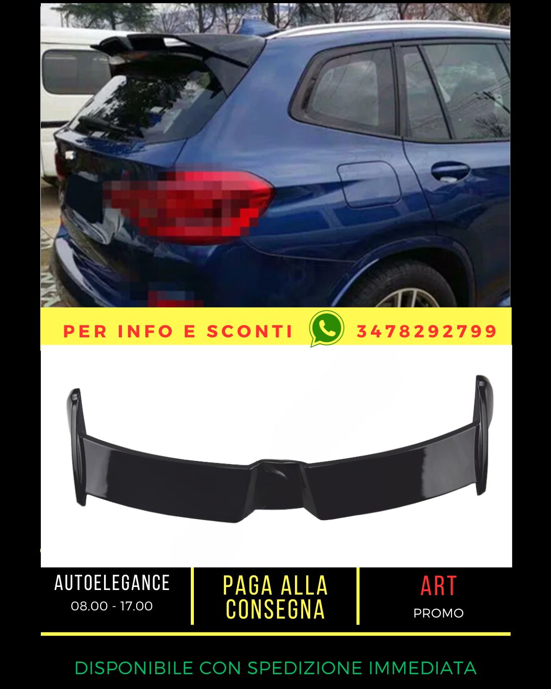 ✨SPOILER nero lucido ADATTO PER BMW X5 G05 2018+✨