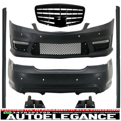 body kit suitable for mercedes benz w221 2005-2011 a-design with black central grille and black edition exhaust tips