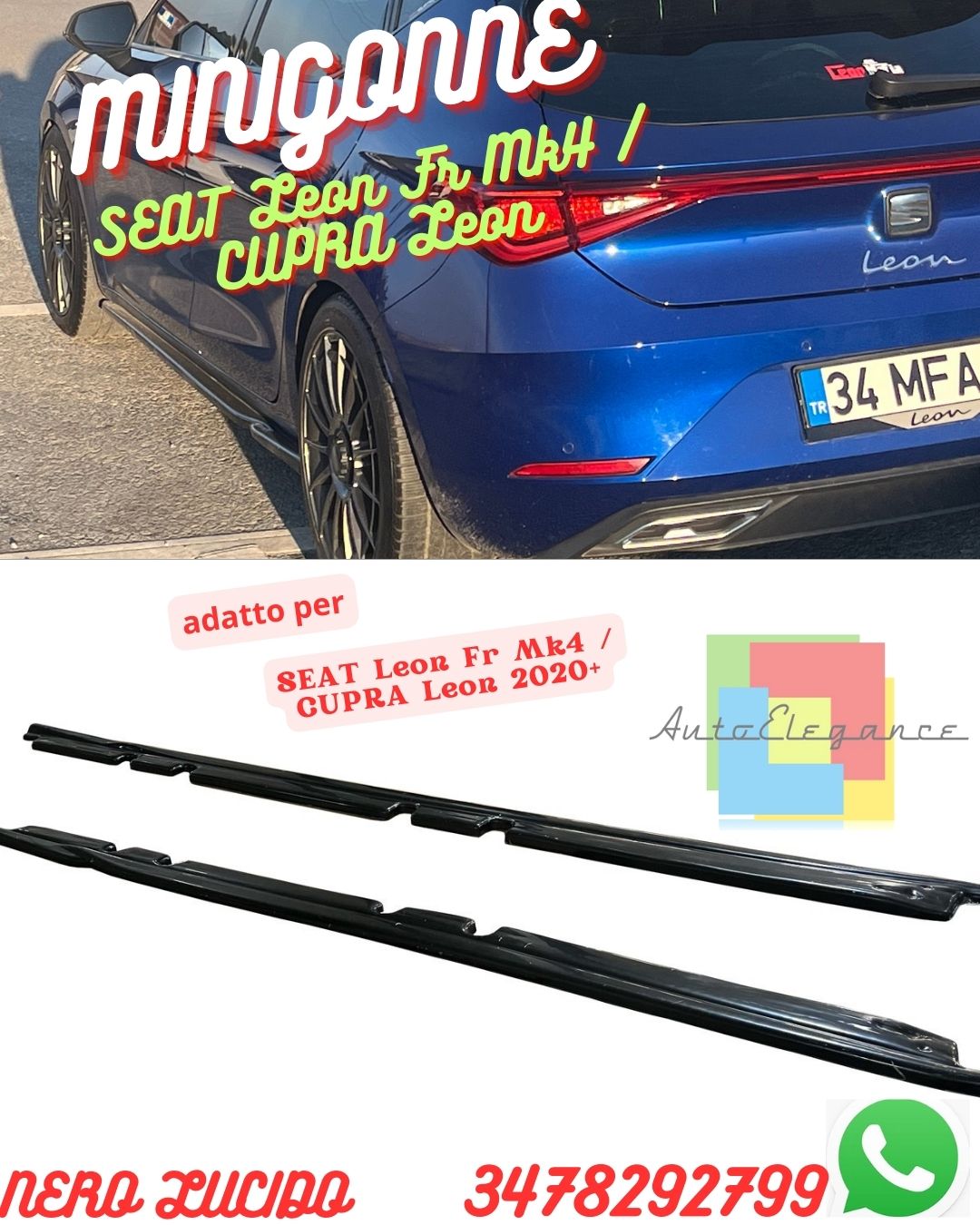 ✨✨Minigonne Laterali SEAT Leon Fr Mk4 / CUPRA Leon 2020+✨✨