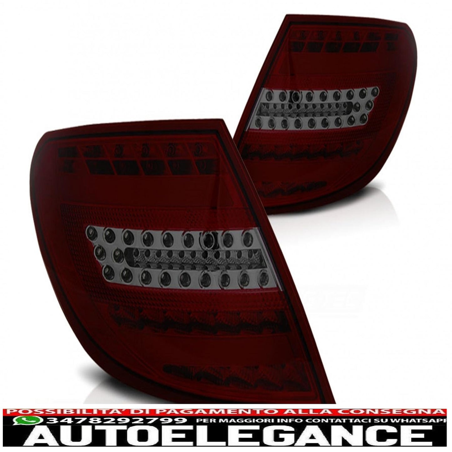 led rear lights suitable for mercedes c class w204 sedan (2007-2010) smoke red