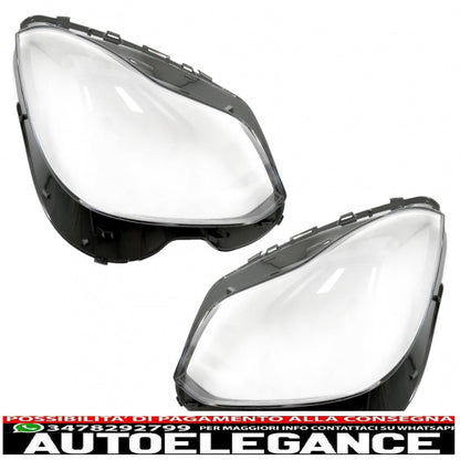headlight lenses suitable for mercedes e class w212 s212 facelift (2013-2016) transparent 