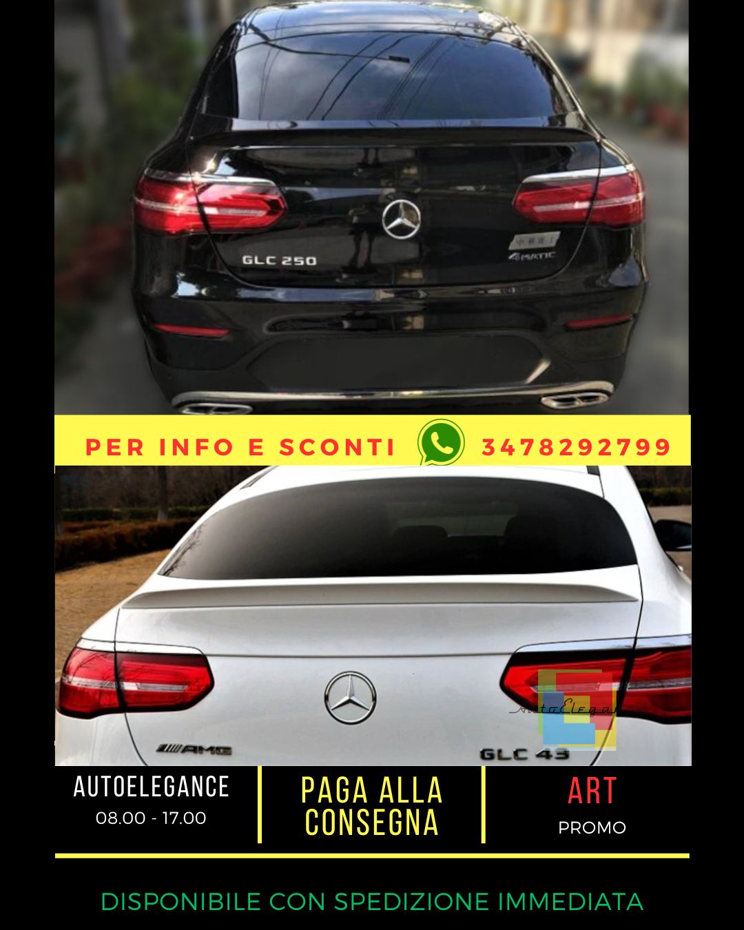 🔥SPOILER ADATTO PER Mercedes GLC C253 2016+ Coupe🔥