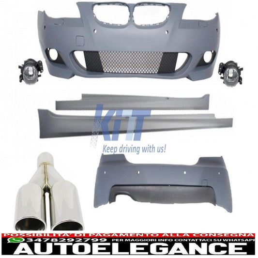 kit carrozzeria m-technik adatto per bmw e60 (serie 5) (2003-2010) con silenziatore di scarico m-power