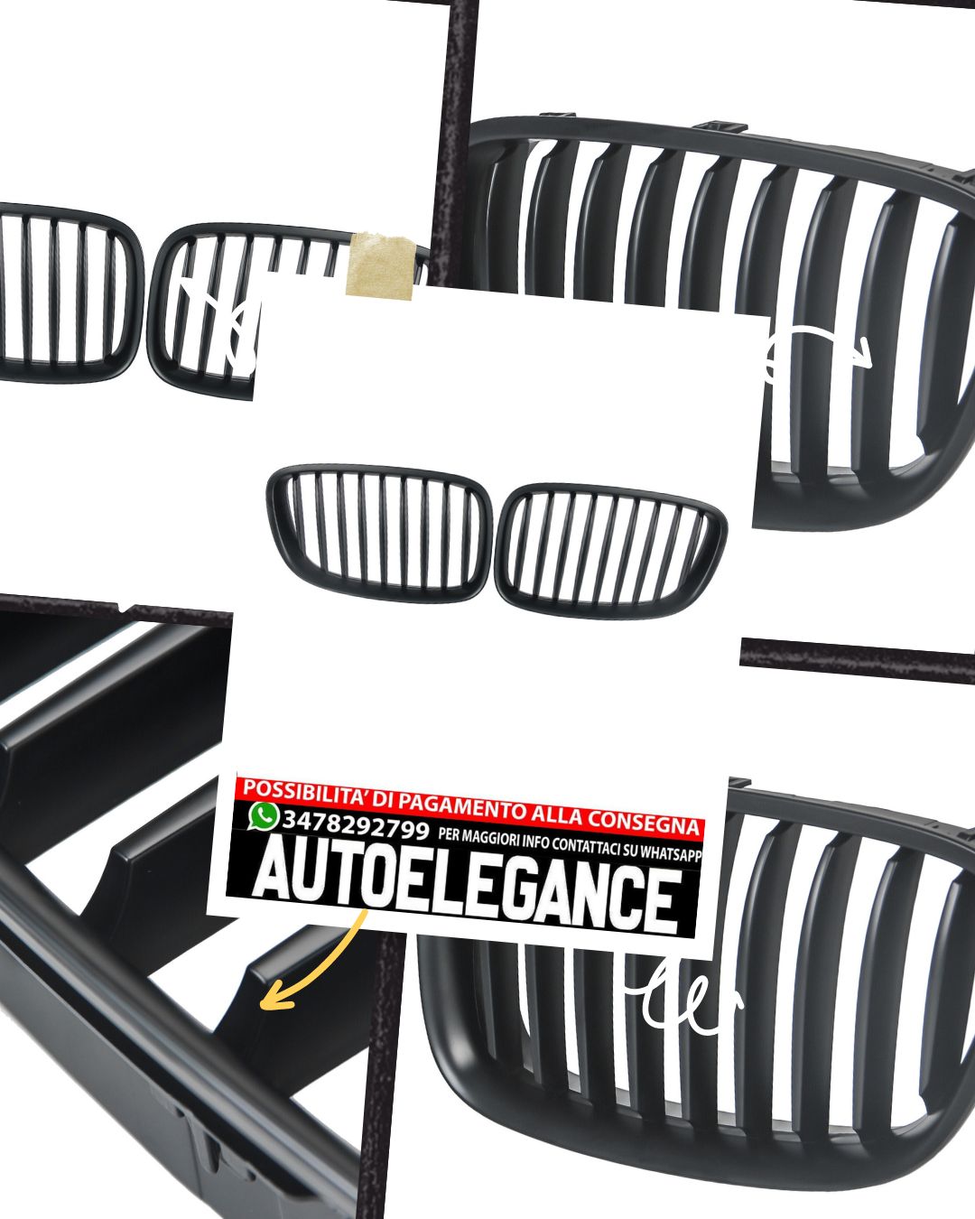 Griglia rene ponte singolo adatto per BMW Serie 5 Gran Turismo GT F07 nero opaco