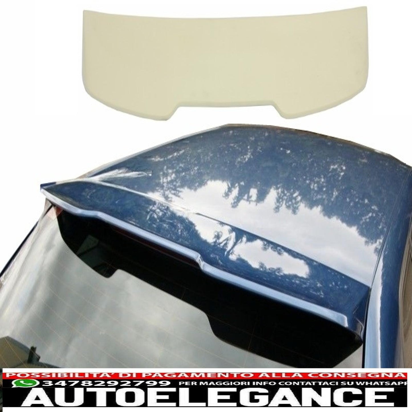 alettone spoiler sul tetto adatto per audi a3 8p sportback (2003-2012) rs look 5 porte AUTOELEGANCERICAMBI