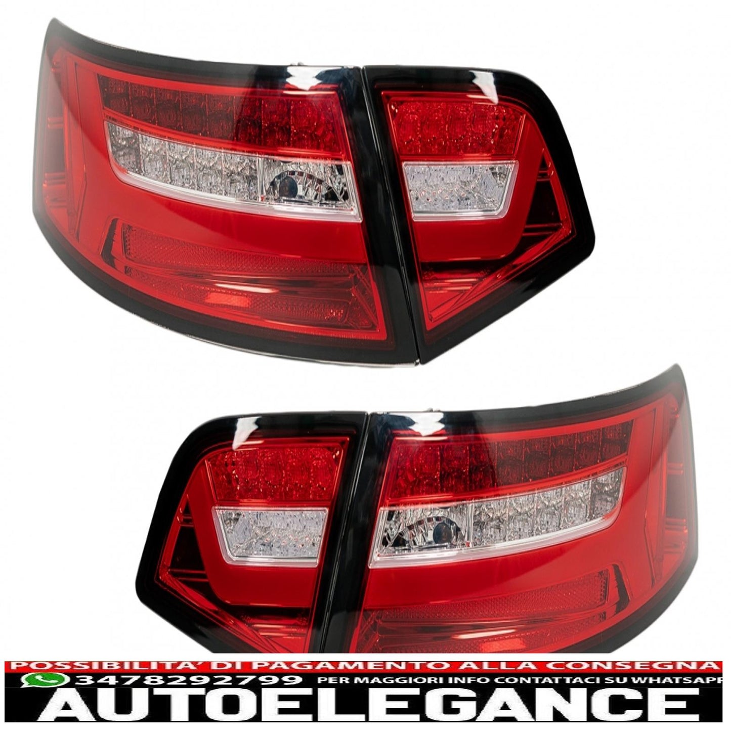led bar rear lights suitable for audi a6 4f2 c6 limousine (2008-2011) light red design restyling with sequential dynamic cornering lights