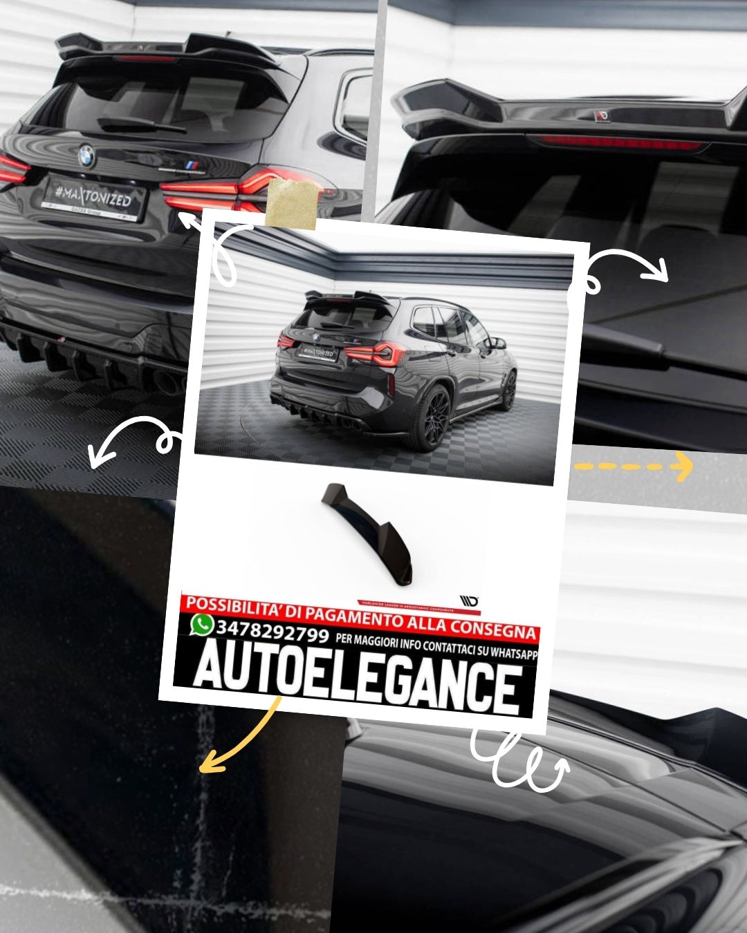 TAPPO SPOILER 3D adatto per BMW X3 M F97 FACELIFT   (2021 - )