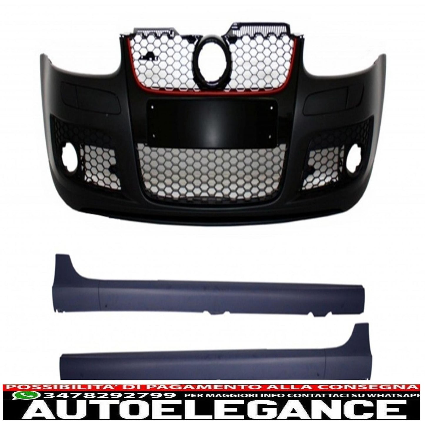 paraurti anteriore con minigonne laterali adatto per vw golf mk5 v 5 (2003-2007) design gti