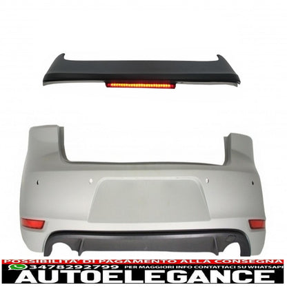 Rear bumper and roof spoiler with LED brake light suitable for vw golf 6 vi (2008-2012) gti design 