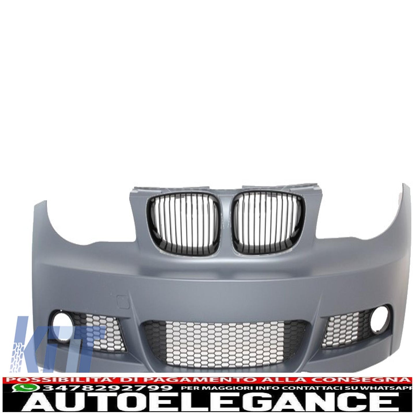 paraurti anteriore con griglie a doppio rene adatto per bmw 1'er e81/e82 e87/e88 (2004-2011) m-tech m-technik design