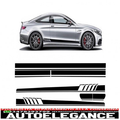 side and top hood roof tailgate decals sticker set matt black suitable for mercedes c205 coupe a205 cabriolet (2014-up) a45 design edition 1 