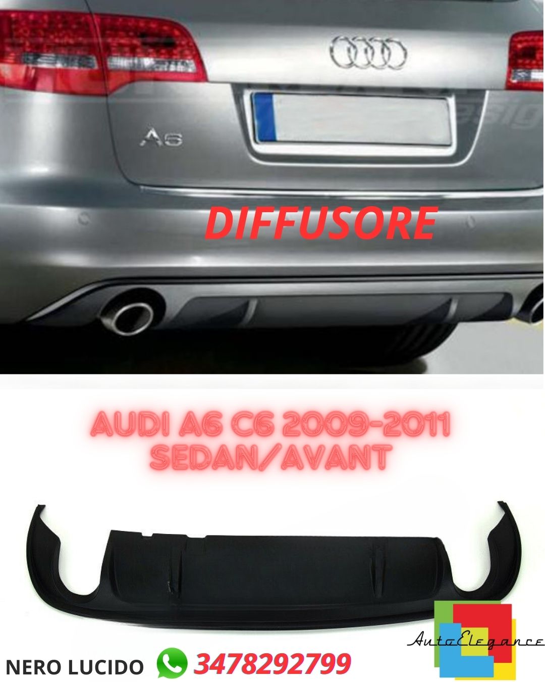 ✨ DIFFUSER SUITABLE FOR Audi A6 C6 2009-2011 Sedan/Avant✨ 