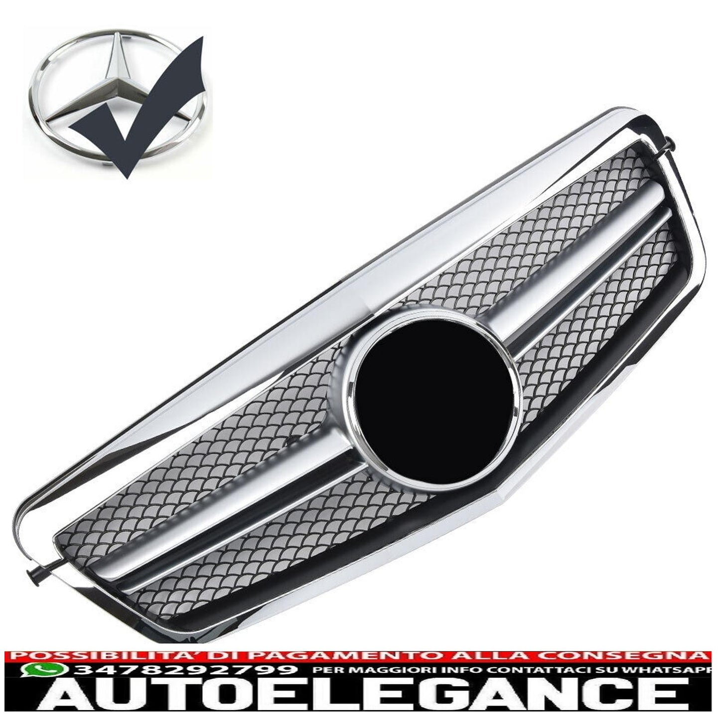 Griglia cromata per griglia radiatore sportiva adatta per Mercedes W212 Classe E 09-13