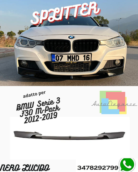 Splitter Anteriore BMW Serie 3 F30 M-Pack 2012-2019 Con Flap Con ABE TÜV