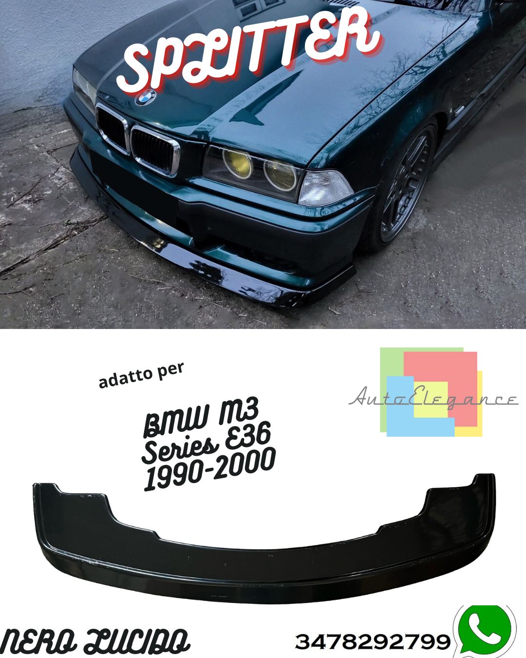 Front Splitter BMW M3 Series E36 1990-2000 With ABE TÜV 