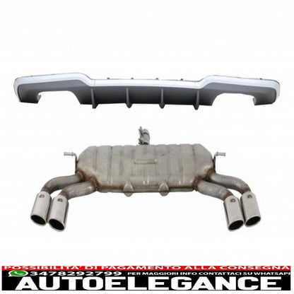 Diffusore mantovana paraurti posteriore con sistema di scarico adatto per audi a3 8v restyling hatchback sportback (2016-2019) paraurti s-line design s3