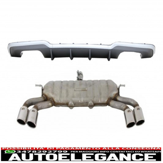 Diffusore mantovana paraurti posteriore con sistema di scarico adatto per audi a3 8v restyling hatchback sportback (2016-2019) paraurti s-line design s3