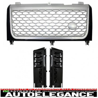 central grille and side vents assembly suitable for land rover vogue iii l322 (2002-2005) autobiography supercharged edition