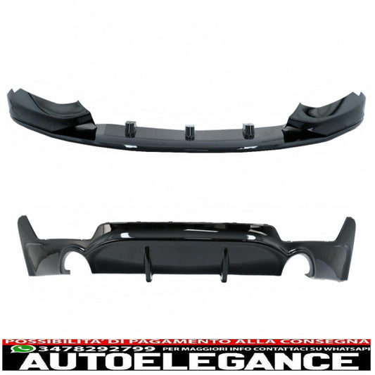 Labbro spoiler paraurti anteriore adatto per bmw serie 4 f32 f33 f36 coupe cabrio grand coupe (2013-03.2019) con diffusore paraurti posteriore doppia uscita singola design m-performance