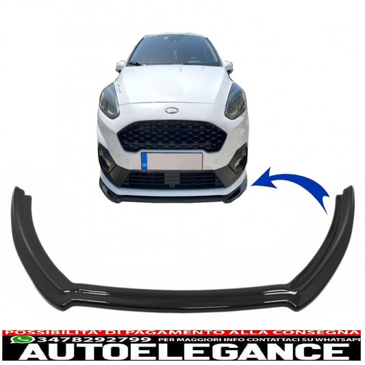 Labbro spoiler paraurti anteriore adatto per ford fiesta mk8 st / st-line (2017-2021) pianoforte nero
