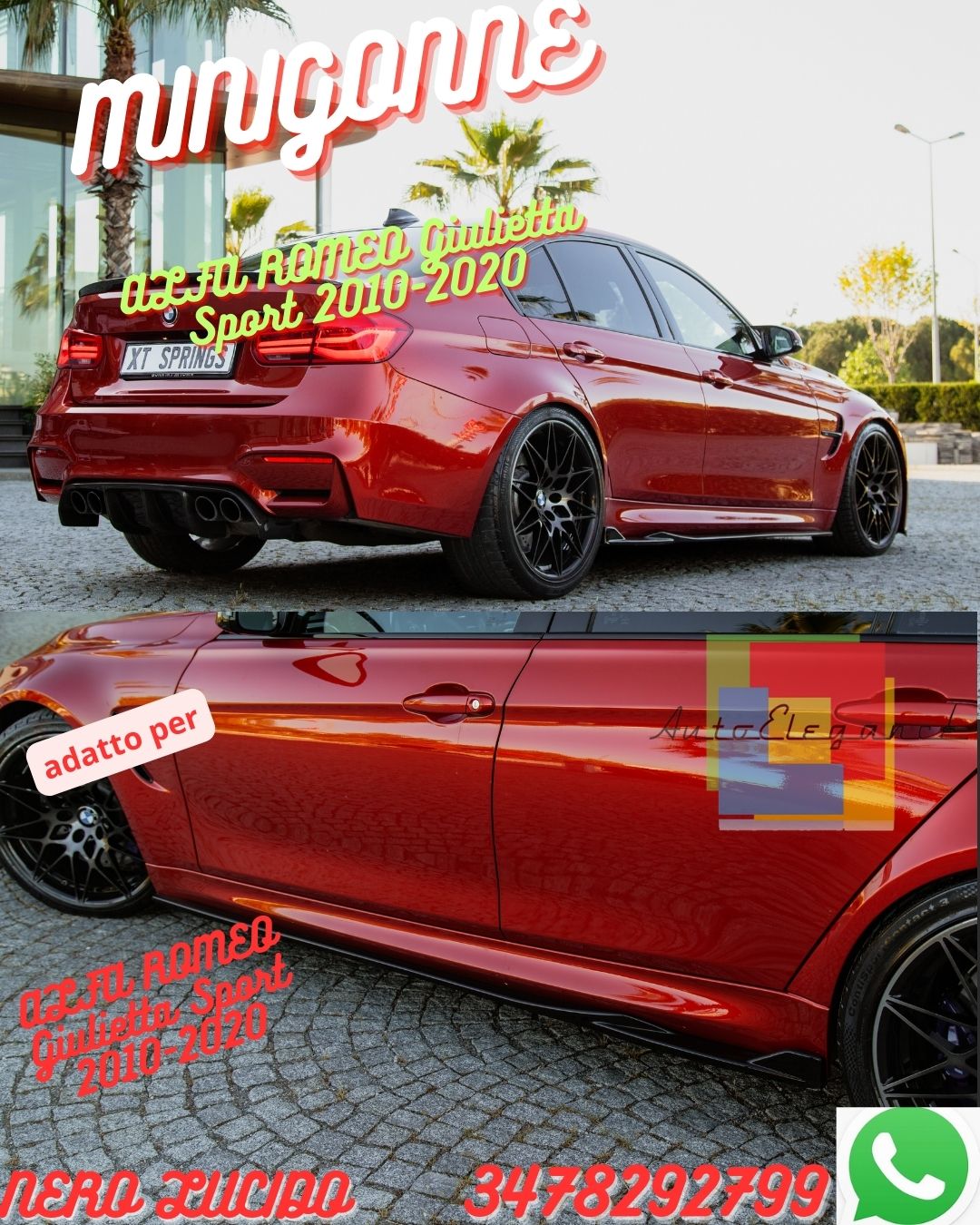 ⚡Minigonne Laterali per ALFA ROMEO Giulietta Sport 2010-2020⚡