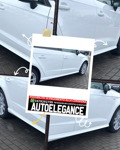 MINIGONNE LATERALI ADATTE PER AUDI A3 8V 5 PORTE SPORTBACK S3 LOOK (dal 2013)