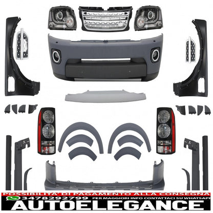 Complete conversion body kit suitable for Land Rover Discovery 3 l319 (2004-2009) to Discovery 4 Facelift 