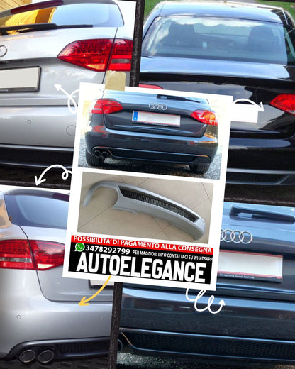 DIFFUSORE POSTERIORE ADATTO PER AUDI A4 B8 8K RESTYLING 2011-2015 S-LINE STILE