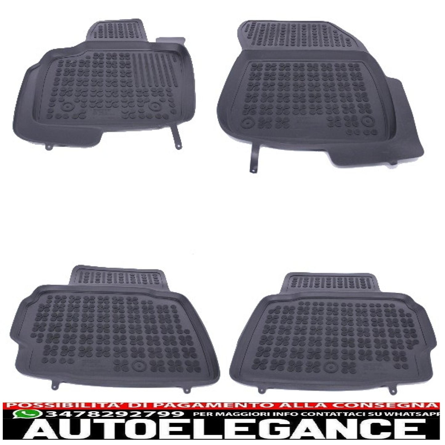 Black rubber mat suitable for Ford Mondeo V Vignale, Mondeo V Hybrid 2014+